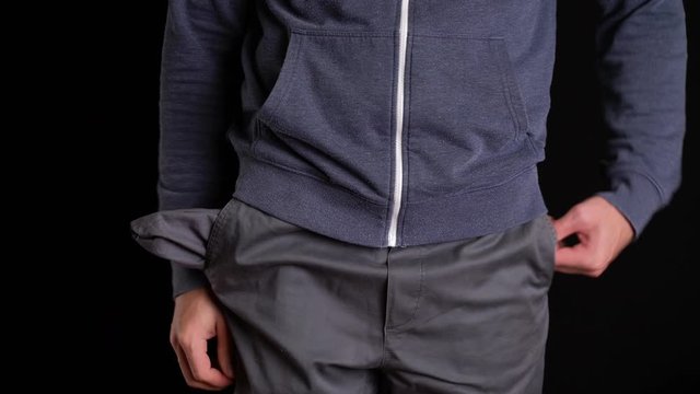 Man Turns the Empty Pockets Inside Out.