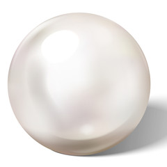 Shiny natural sea pearl with light effects