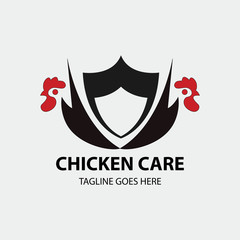 Chicken care logo design template. Vector illustration