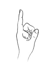 hand one finger sign show deriction up. Vector illustration