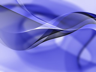 Abstract illustration of dominant blue waves in a multilayered background