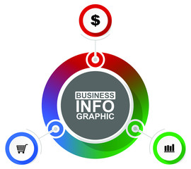 Infographic circular vector template for presentation, diagram, workflow business concept with 3 options