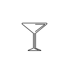 Isolated cocktail glass cup icon line design