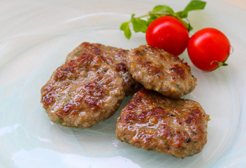 grilled meatballs with vegetables