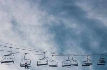 Paysage des Deux-Alpes en hiver , ski dans les Alpes