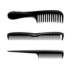 set of silhouettes of tools for the hairdresser