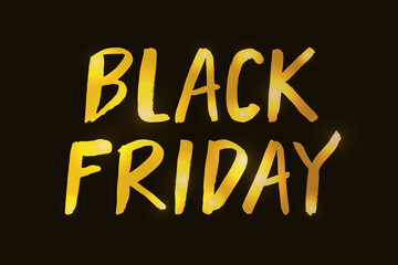 Black Friday vector illustration for card, poster, banner, ad, label, logo, tag. Lettering template or background. Black Friday typography poster. EPS 10