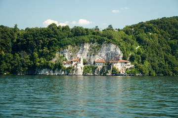 Fototapeta na wymiar Cloister Santa Catharina del Sasso at Lake Maggiore