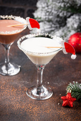 Christmas chocolate snowflake martini cocktail