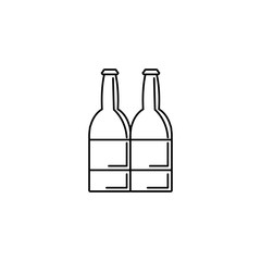 Isolated beer bottle icon line design