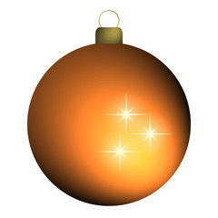 Weihnachtskugel, orange mit sternen