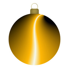 weihnachtskugel gold, weißer Lichtstreifen