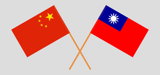 Crossed flags of China and Taiwan