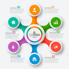 Abstract 3D Paper Infographics. Business template .Vector illustration