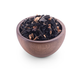 dry Jasmine tea on white background