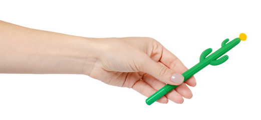 Cactus shape pen, fun school tool for kids.