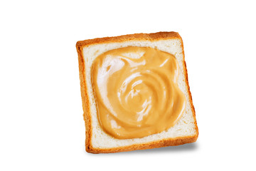 Peanut butter sandwich on a white isolated background