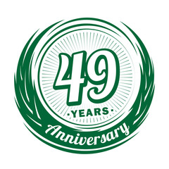 Forty-nine years anniversary celebration logotype. 49th anniversary logo. Vector and illustration.