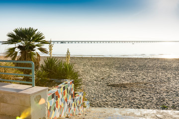 The beach of Manfredonia, Italy. Adriatic Sea.