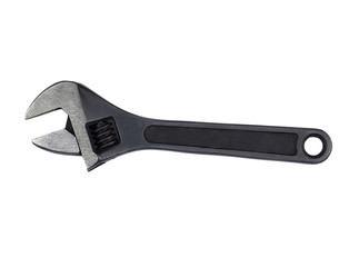 adjustable wrench on white background