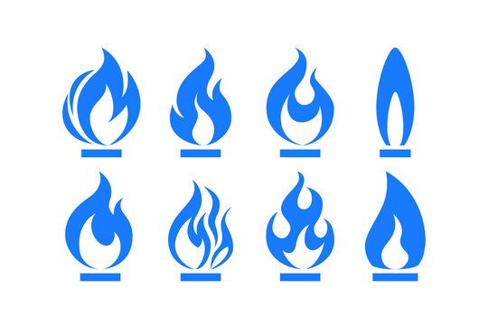 Gas Fire Flame Vector Illustration In Flat Style Stock