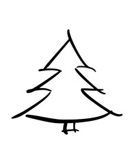 Christmas doodle sketchy spruce tree