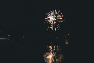 fireworks in the night sky