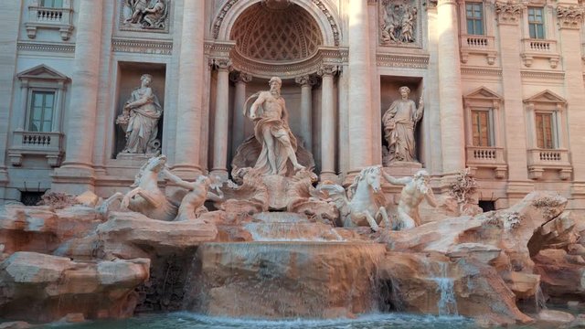 Famous Trevi Fountain in Rome, Italy. Baroque architecture and landmark