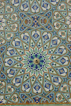 mosaic on the wall of a mosque in Morocco in Casablanca