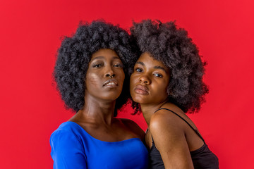 Portrait of two beautiful african women