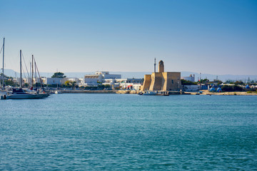 Fototapeta na wymiar Villanova Castle And Harbour At Villanova A Mare Ostuni Puglia Italy