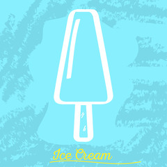 Popsicle over a colored background. Vintage ice cream - Vector illustration