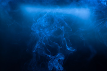 Smoke movements background in low blue light