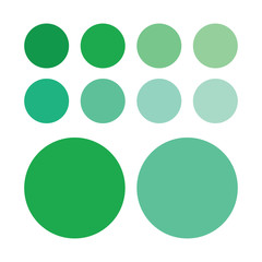 Green color palette vector illustration
