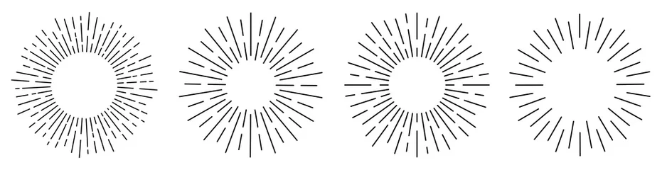 Sonnenstrahlen oder Sonnenschein lineare Zeichnung. Vektor © warmworld