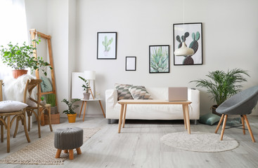 Stylish interior of living room