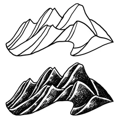 Fototapete Berge Berge Abbildung weißer Hintergrund