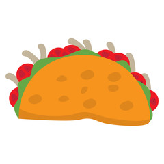 Isolated taco image. Mexican food - Vector illustration