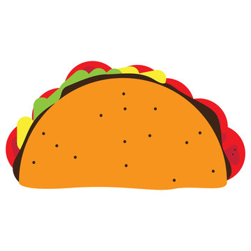 Isolated taco image. Mexican food - Vector illustration