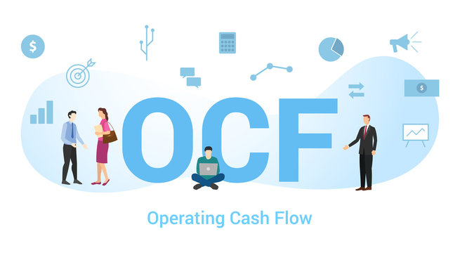 ocf concept with big word or text and team people with modern flat style - vector