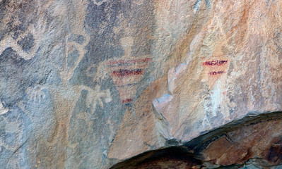 The Fremont People left a panel of pictographs that tell todays people of their presence in the area designated as Dinosaur National Monument in Utah