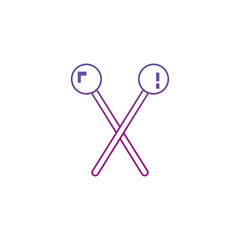 Isolated tailor needles line gradient design