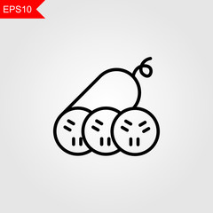 Cucumber thin line icon on grey background. Vector illustration eps10.