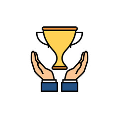 Fototapeta premium Isolated competition trophy flat and line design