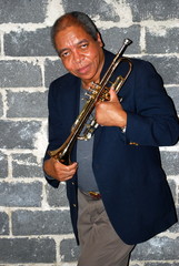 African american jazz trumpet player.
