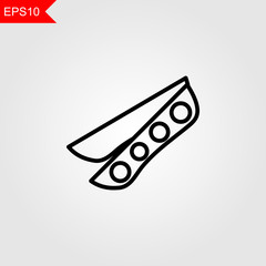 Beans thin line icon on grey background. Vector illustration eps10.
