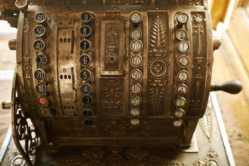 old cash register in an old pharmacy