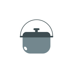 Isolated camping pot icon flat design