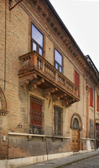 Old street in Ferrara. Italy