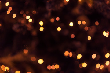 Multi-colored bokeh on a dark background. Abstraction